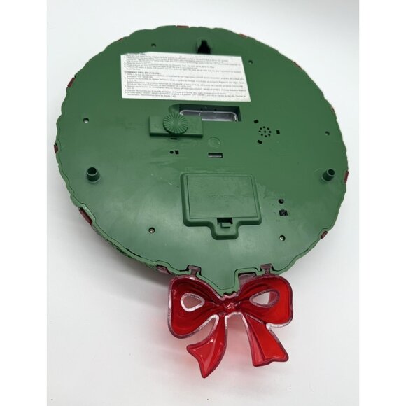 Avon 12 Days of Christmas Musical Wreath Clock 2008 Red Bow Music Lights READ - Picture 7 of 8